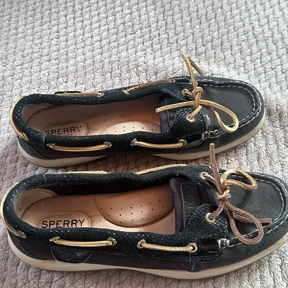Sperrys Black and Gold Boat Shoe Size 7 - Picture 7 of 7
